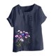 thumbnail image 2 of TaTaai Casual Printed Button Blouse, Women's Short Sleeve Linen Feel T-Shirt, Comfortable Top for All Seasons Gift, 2 of 4