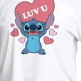 thumbnail image 3 of Lilo & Stitch - Valentine's Day Stitch Luv U Heart - Juniors Cropped Cotton Blend T-Shirt, 3 of 5