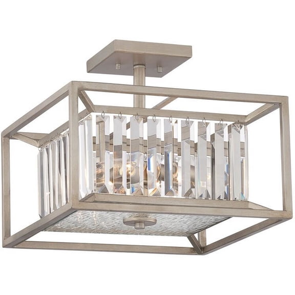 Linares 3 - Light Aged Platinum Pewter Contemporary Flush Mount Light