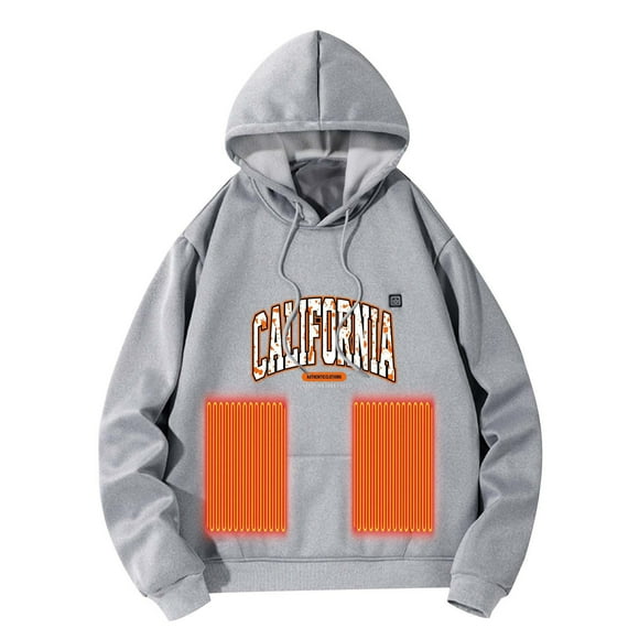 WEAIXIMIUNG Valentine's Day Men's Casual Fashion Winter Warm Hooded Casual Hooded Sweatshirt without Battery