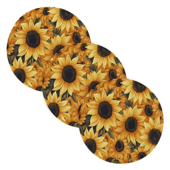 BZSMCE Mats for Pots,Pans Place Design Sunflower Pattern Simple Style Pattern Pot Mats