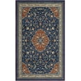 thumbnail image 3 of ChaoLink Washable 9'*12' Monaco Collection Runner Rug with Boho Chic Medallion Distressed Design, Non - Shedding & Easy Care, Ideal for Bedroom - Navy Blue & Orange Blue, 3 of 5