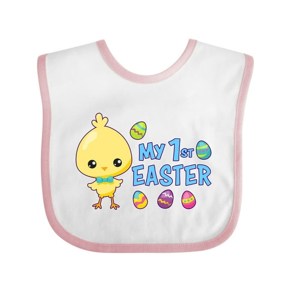 Inktastic My 1st Easter with Chick and Easter Eggs Boys Baby Bib