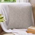 thumbnail image 3 of Taupe Plaid Pillow Covers 16x16 Set of 2, Farmhouse Buffalo Checkered Gingham Throw Pillow Covers Decorative Couch Cushion Cover, Microfiber Soft Square Pillowcases for Bedroom Living Room Sofa, 3 of 9
