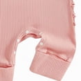 thumbnail image 5 of mgoYE Newborn Baby Girl Boy Fall Outfit Romper Football Golf Court Embroidery Long Sleeve Jumpsuit Bodysuit Cute Infant Clothes with Headband(Pink,0-3 Months), 5 of 5