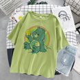 thumbnail image 3 of Bear Print Punk Round Neck Short Sleeve Ladies T-shirtpangjing, 3 of 4