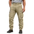 thumbnail image 3 of Blmnix Carpenter Mens Pants Skinny Cargo Work Pants Hiking Pants Low Rise Jeans Yellow Full Taper Mens Casual Pants,38, 3 of 4