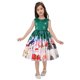 thumbnail image 1 of Vestido Para Niñas Ropa Para Niñas Bebés Cosplay De Navidad Falda Larga Estampado De Papá Noel Princesa Bowknot Vestido De Rendimiento Falda Vestido De Navidad Verde Odeerbi LM103-1229, 1 of 9