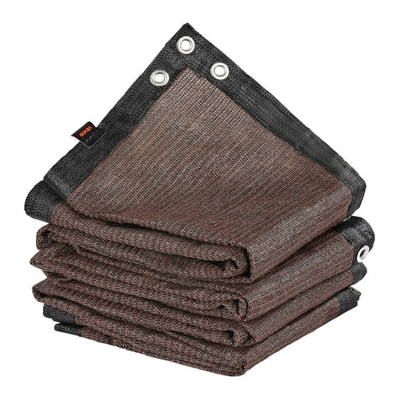 90% Sun Shade Cloth, 10x12ft Pergola Cover, HDPE UV Block Canopy for Patio, Garden, Backyard - Brown