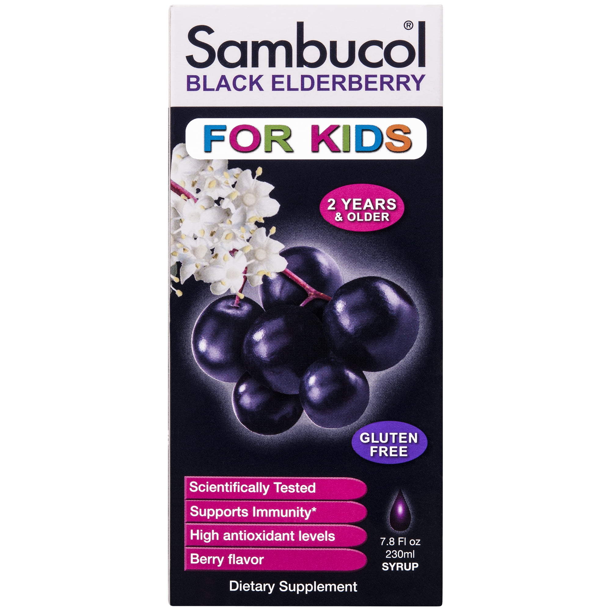 Sambucol Black Elderberry For Kids Dietary Supplement Syrup, 7.8 fl oz