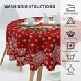 thumbnail image 6 of Christmas Flower Round Tablecloth 60 Inch Washable Reusable Decoration Table Cover for Kitchen Party, 6 of 8