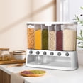 thumbnail image 1 of Dispensador de Cereales Macarena Dispensador de Alimentos Secos Cubo de Arroz de Granos Integrales 6 Compartimentos Transparentes a Prueba de Humedad, 1 of 8