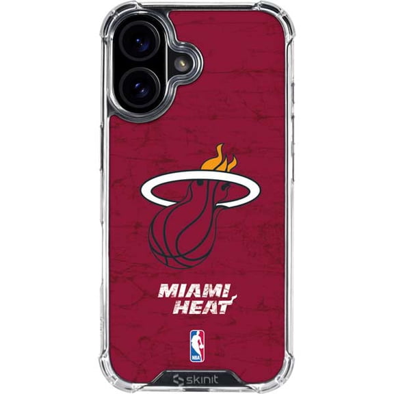 Skinit NBA Miami Heat Red Primary Logo iPhone 16 Plus Clear Case