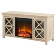 thumbnail image 4 of Evelyn&Zoe Colton Rectangular TV Stand with Log Fireplace for TV's up to 55" in White Oak, 4 of 10