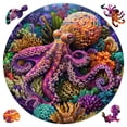 thumbnail image 1 of Puzzle Ruikiyart, 200 unidades, 28 cm, rompecabezas de madera con forma de pulpo, 1 of 7