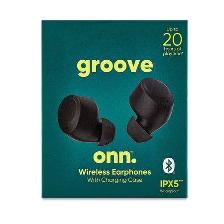 ONN BLUETOOTH WIRELESS EARPHONES W/CHARGING CASE AND TOUCH CONTROLS, BLACK
