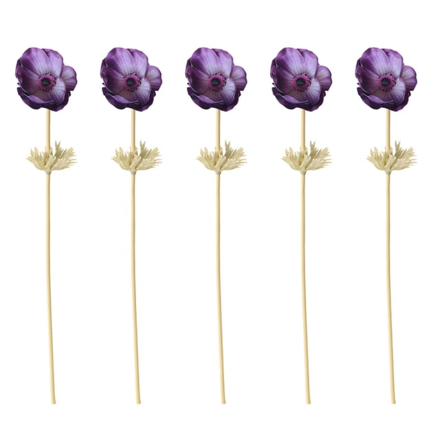 Rama de Seda Artificial Naiovety 5 Piezas Anémona Boda DIY Flor Púrpura