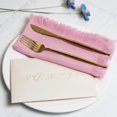 thumbnail image 3 of Lunfar 45 x 45 cm Pink Handmade Cloth Napkins, Cotton Linen Cloth Napkins with Fringe, Versatile Handmade Square Rustic Fringe Napkins for Dinner, Wedding and Parties, 3 of 4