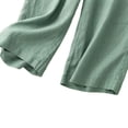 thumbnail image 3 of Pants for Women,Cotton Linen Pants Women Wide Leg Palazzo Pants Beach Vacation Outfits Summer 2026 Flowy Clothes Trousers with Pockets, 3 of 5