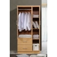 thumbnail image 5 of Hodedah 3 Door Bedroom Armoire with Drawers, Beech, 5 of 8