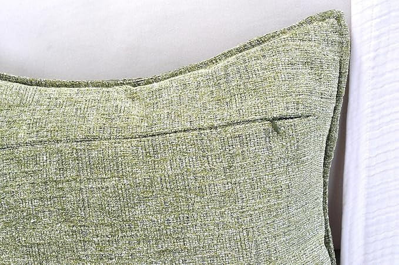 24x24 pillow covers Olive Green Set of 2, Textured Chenille Large Square Cushion Covers / Pillow Shams, Oversized Soft Pillowcases For Sofa Throw Pillows