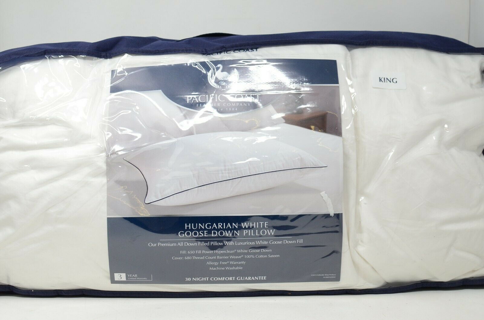 Cascade Made™ 900 Fill Power Hungarian White Goose Down Pillow - King Size