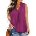 thumbnail image 1 of Camiseta sin mangas Eytino para mujer, talla grande, verano, cuello en V, 4 veces, violeta, 1 of 6