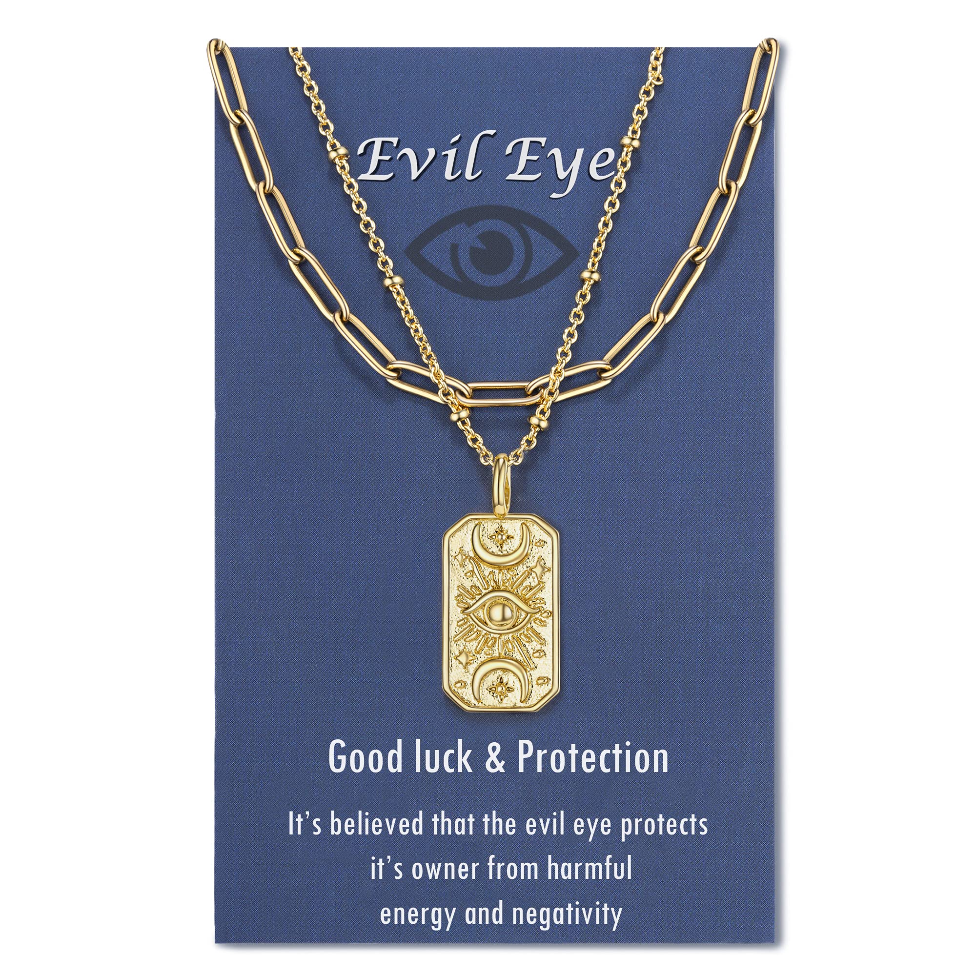 Evil Eye Necklace Gold Mal De Ojo Amulet Nazar Third Eye Necklace Protection Jewelry Gifts for