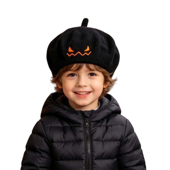 HAYIMI Cozy Autumn Orange Knit Cap For Kids Pumpkin With Cute Theme Halloween Pumpkin Winter Hat For Children