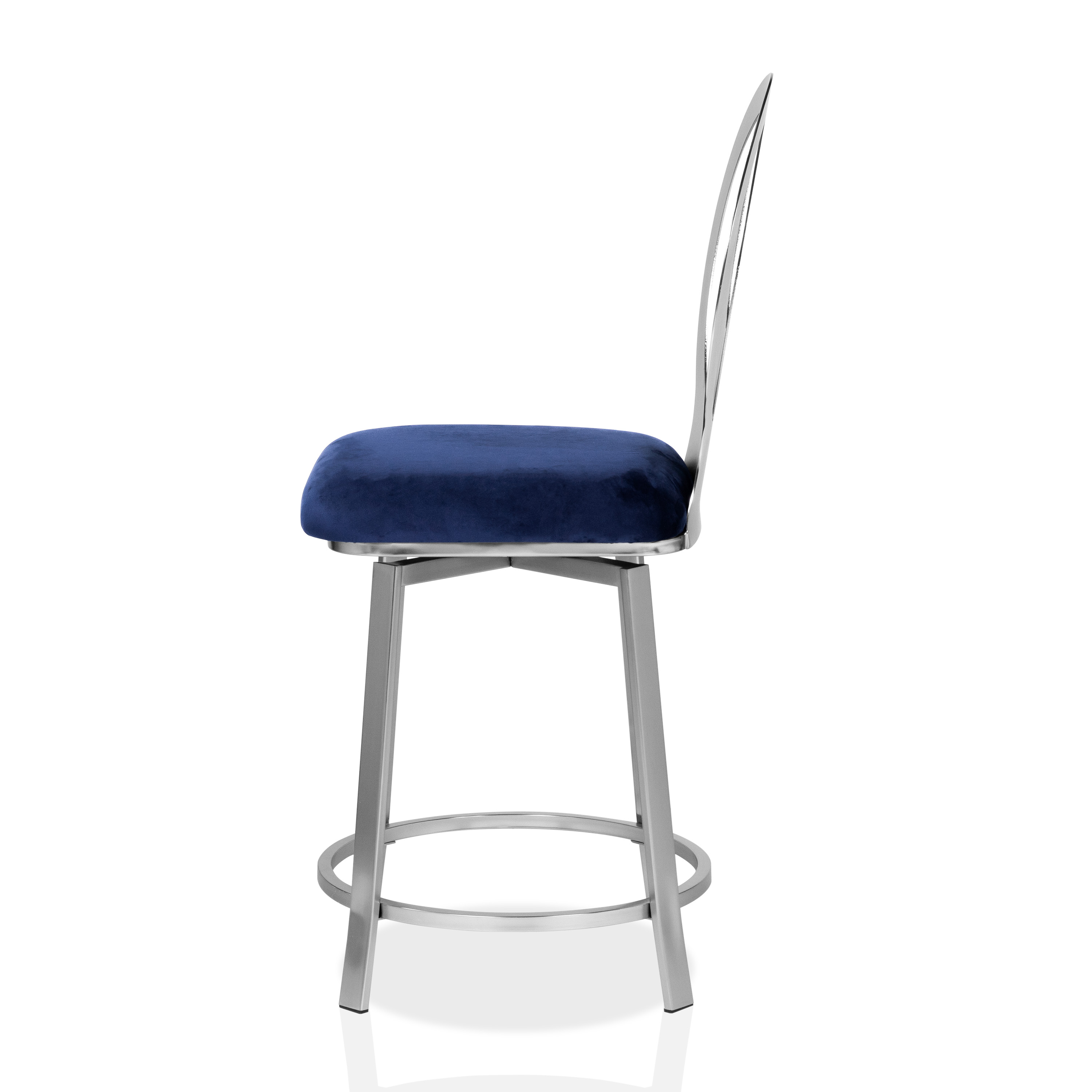 Furniture of America Harper Metal Counter Stool-Set of 2, Navy, 24-in