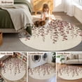 thumbnail image 5 of Round Area Rugs Collection 4 Ft, Brown Eucalyptus Leaves Non-Slip Residential Carpet, Spring Leaves Plants Country Beige Indoor Crawling Mats Runner Rugs for Living Room/Dining Room/Bedroom, 5 of 8