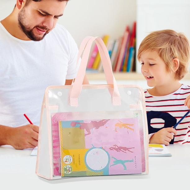 Carpeta transparente tamaño A4 para documentos y tareas escolares | Organizador de archivos impermeable con cierre a presión | Estuche de gran capacidad para guardar papeles de examen para la escuela