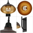 thumbnail image 5 of JONATHAN Y Stanley 12.25" 1-Light Farmhouse Industrial Indoor/Outdoor Iron LED Gooseneck Arm Outdoor Sconce, Wood Finish/Copper, 5 of 7