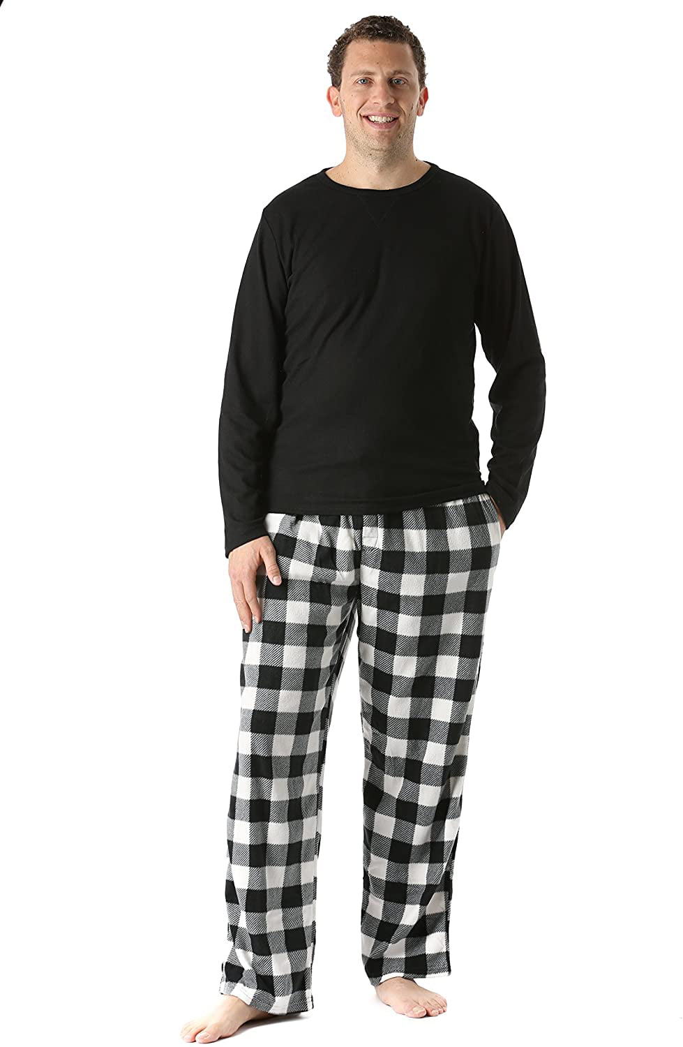 i-Smalls Mens Classic Checked and Space Polar Fleece Lounge Wear Pyjama Trouser Bottoms 