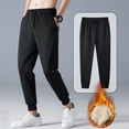 thumbnail image 4 of SEARCHI  Fleece Lined Sweatpants Pant  Men, Black Thermal Winter Warm Sports Jogger Athletic Track Trousers, 4 of 7