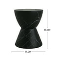 thumbnail image 2 of GDF Studio Black Marble Finish Hourglass-Shaped Outdoor Lightweight Concrete MgO Side Table, 2 of 7