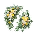 thumbnail image 5 of QccHieUs 2x Wedding Arch Flowers with Green Leaves Decor Beautiful Artificial Flower for Yellow White, 5 of 9