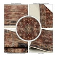 thumbnail image 3 of Alfa Rich 5x7 Area Rugs, Ultra-Thin Oriental Dark Red Rug, Non-Slip Machine Washable, Easy Clean, Pet Friendly Rugs, 3 of 6