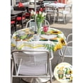 thumbnail image 5 of Outdoor Tablecloth with Umbrella Hole for Patio/Picnic/Party/Camping, Sunflowers Gnomes Waterproof Table Cloth Round Cover Washable, Eucalyptus Spring Garden Floral (Dia 54"), 5 of 8