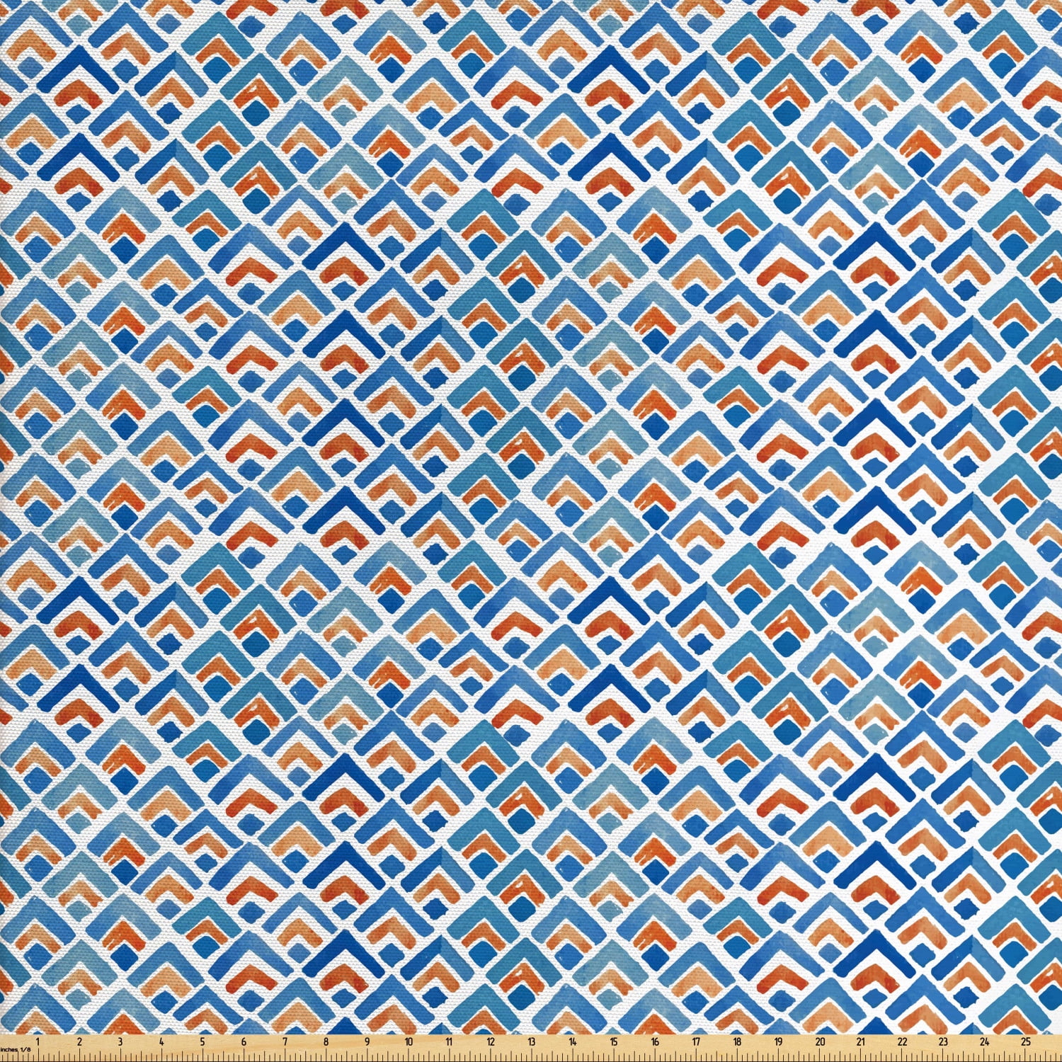 Japanese Fabric by The Yard, Geometric Chevron Repeating Pattern in