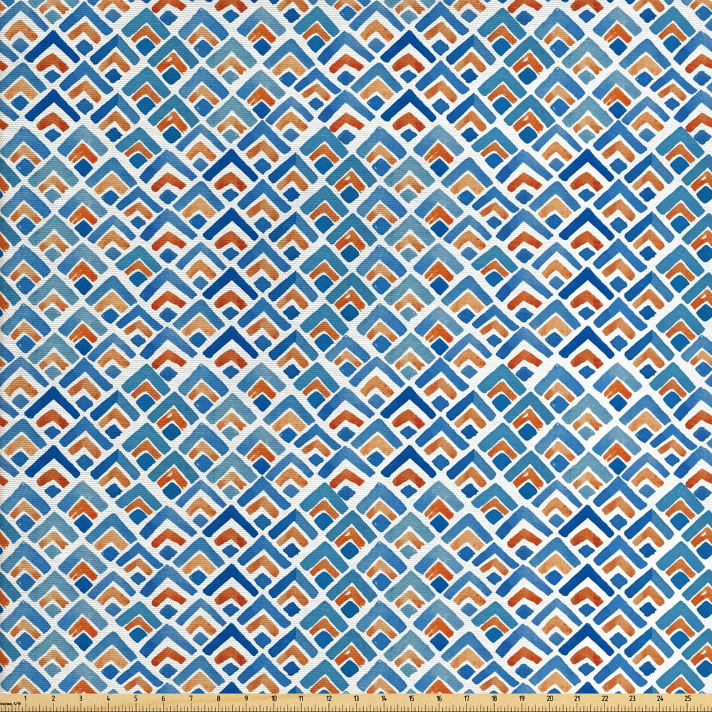 Japanese Fabric by The Yard, Geometric Chevron Repeating Pattern in