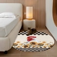 thumbnail image 2 of Round Rug 3.3Ft Washable Non-Slip, Sunflowers Rooster Circle Area Rugs for Living Room Bedroom, Farmhouse Vintage Black White Plaid Indoor Floor Mats Carpet Runner for Home Decor Aesthetic, 2 of 8