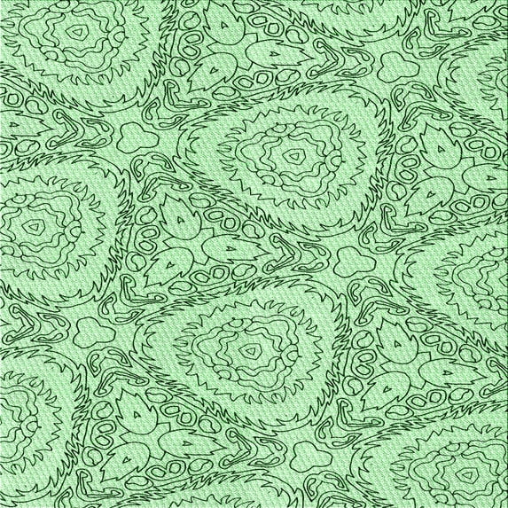 Ahgly Company Indoor Square Patterned Mint Green Area Rugs, 5' Square