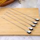 thumbnail image 4 of GOOHOCHY Cuchas de acero inoxidable de 6 piezas cucharadas de café con balas de cócteles largas cucharas de barra, 4 of 7