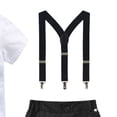 thumbnail image 5 of Boys' 4-Piece Suspender Outfit, Short Sleeve Tie Shirt and Suspender Shorts Set for Age 2-14 Years Black, 5 of 6