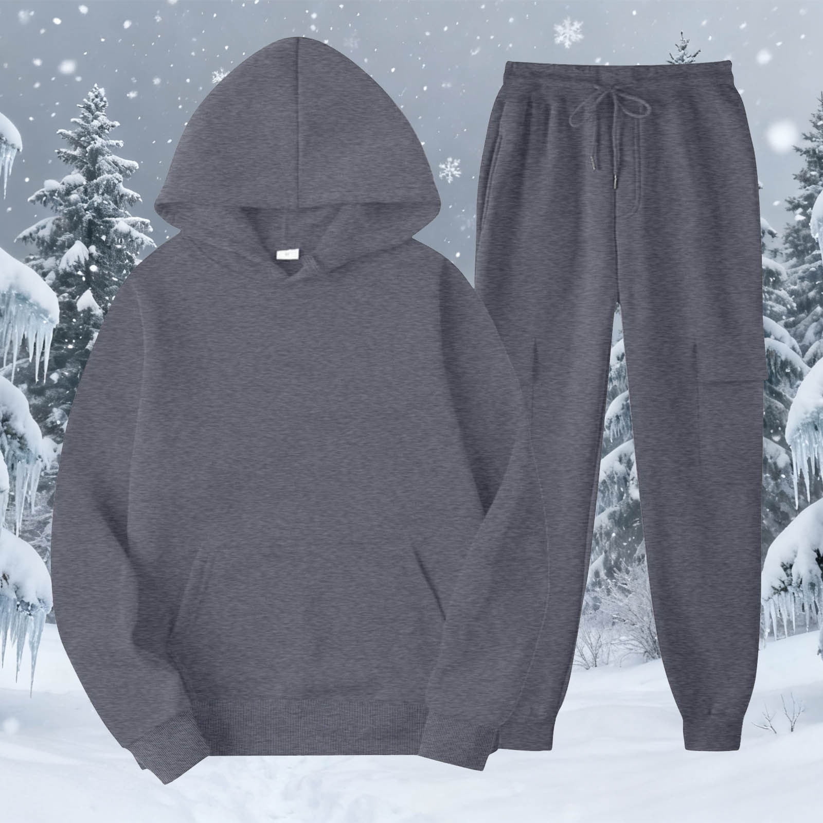 Bloomae Fashion Hoodie Sweatsuits Women 2 Piece Jogger Outfits Lounge Two Piece Sets Hooded Pullover Sweatshirts Sweatpants Lightweight Hoodies Tracksuits with Pockets Dark Gray XXL
