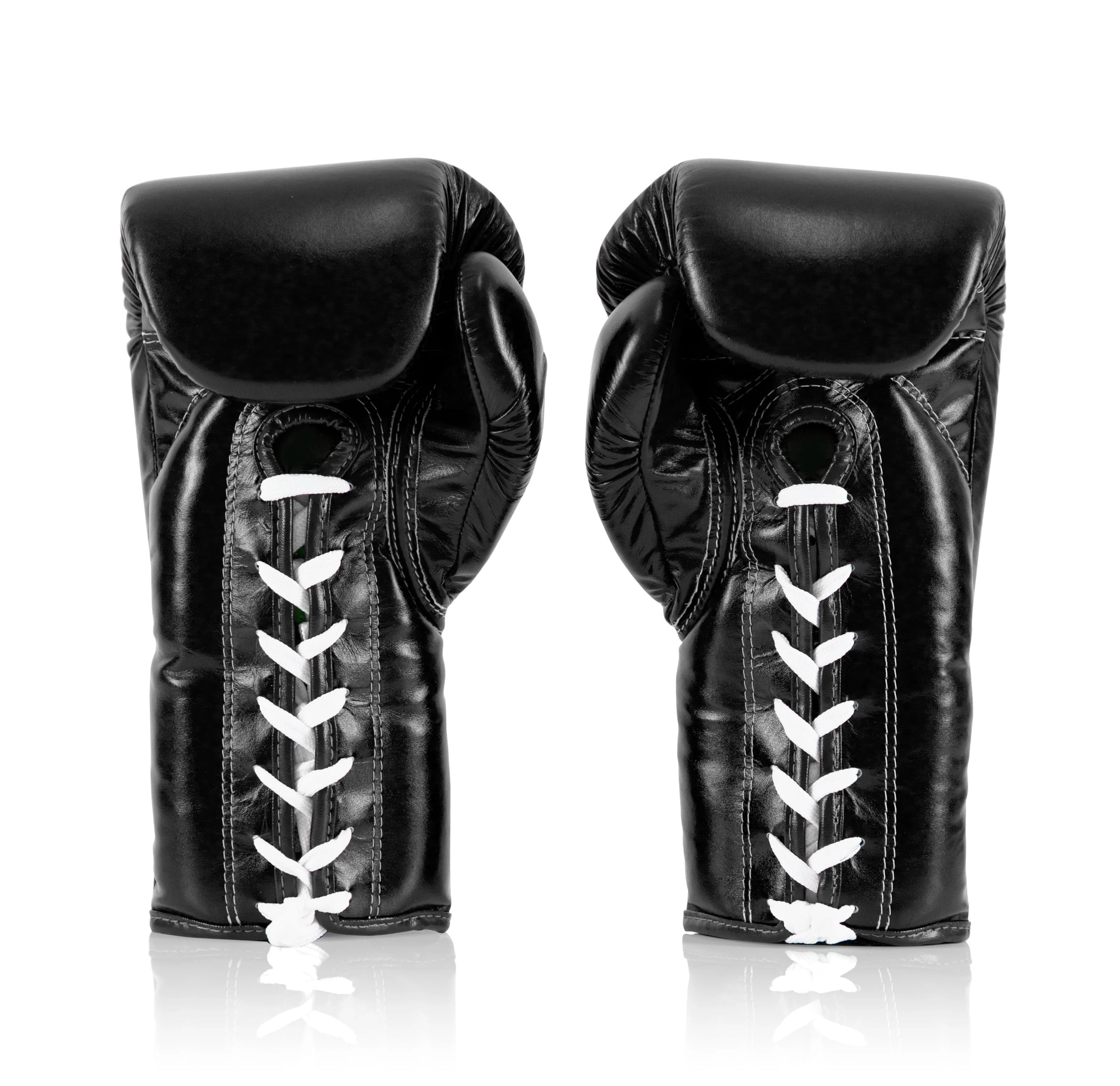 Fairtex BGL6 Pro Leather Laced Competition Gloves - Locked Thumb for Muay Thai and Boxing