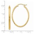thumbnail image 4 of Primal Gold 14K Yellow Gold Lightweight Diamond Cut Oval Hoop Earrings, 4 of 4
