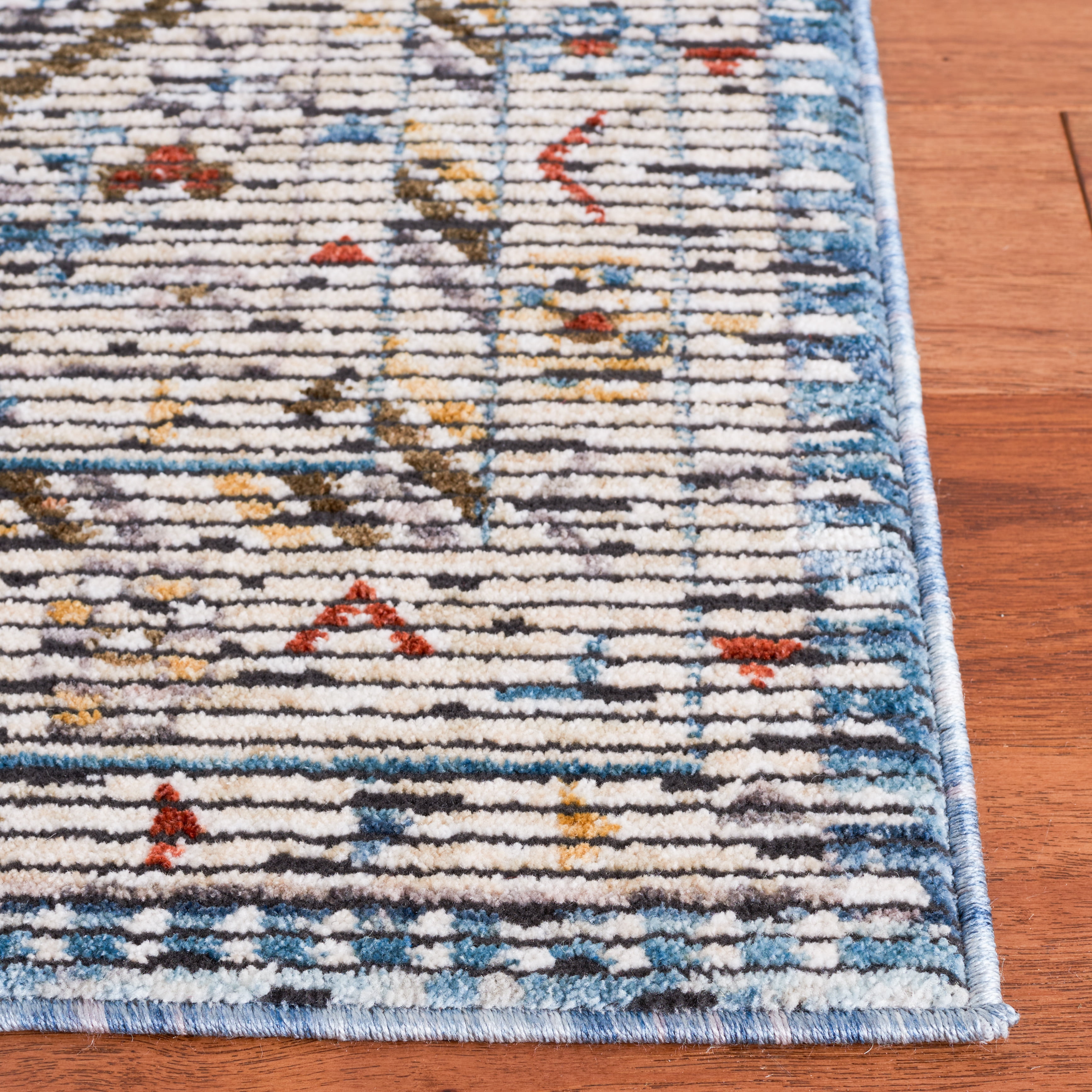 SAFAVIEH Sierra Dawa Geometric Area Rug, Ivory/Blue, 7'9" x 10'5"