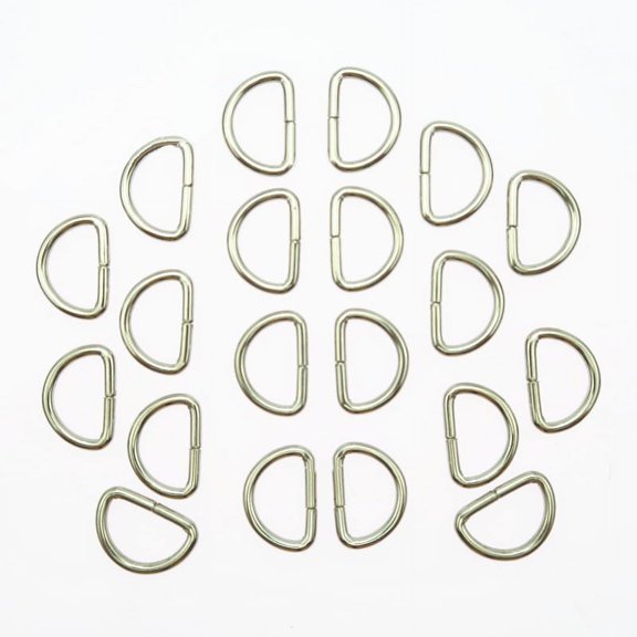 20pcs Metal Belts Buckle Loop Ring D Rings for Bags Purses and Belting